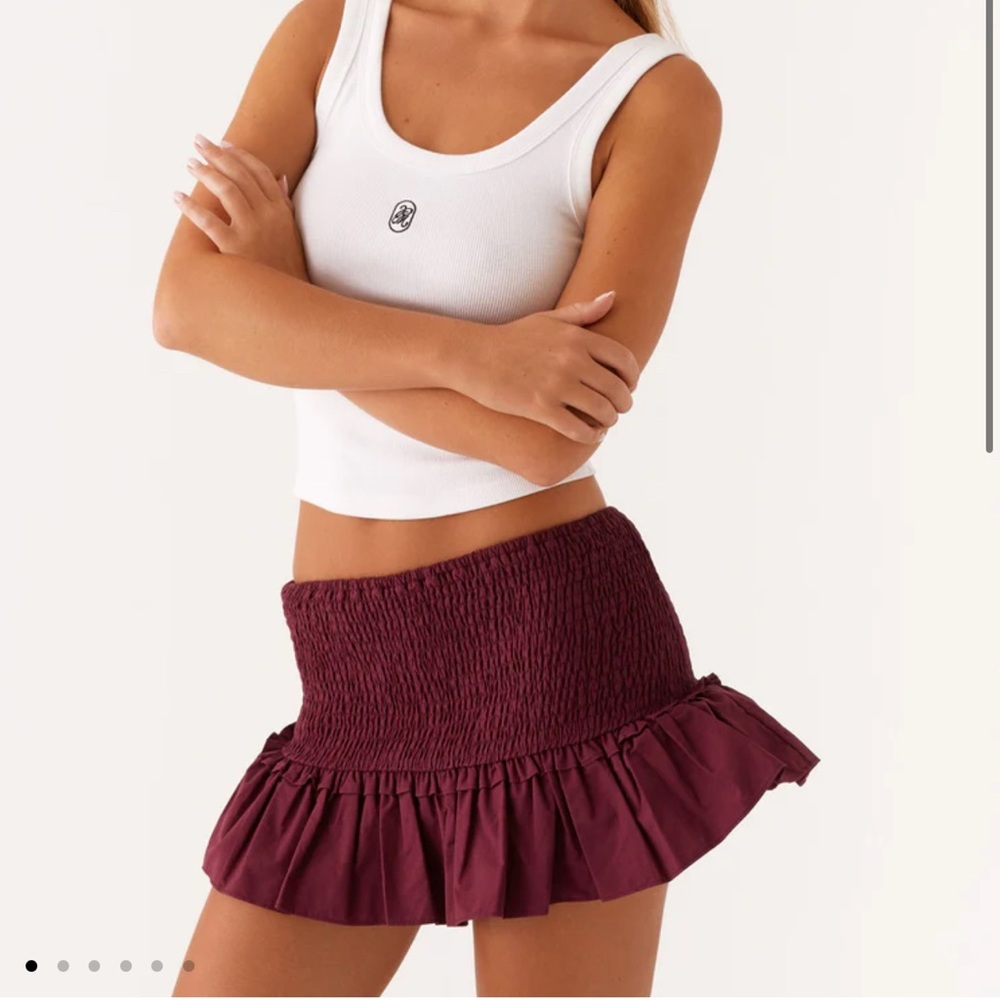 BNWT Peppermayo Exclusive - Darlee Shirred Mini Skirt - Mulberry